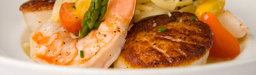 Lobster, scallops, and seafood photo